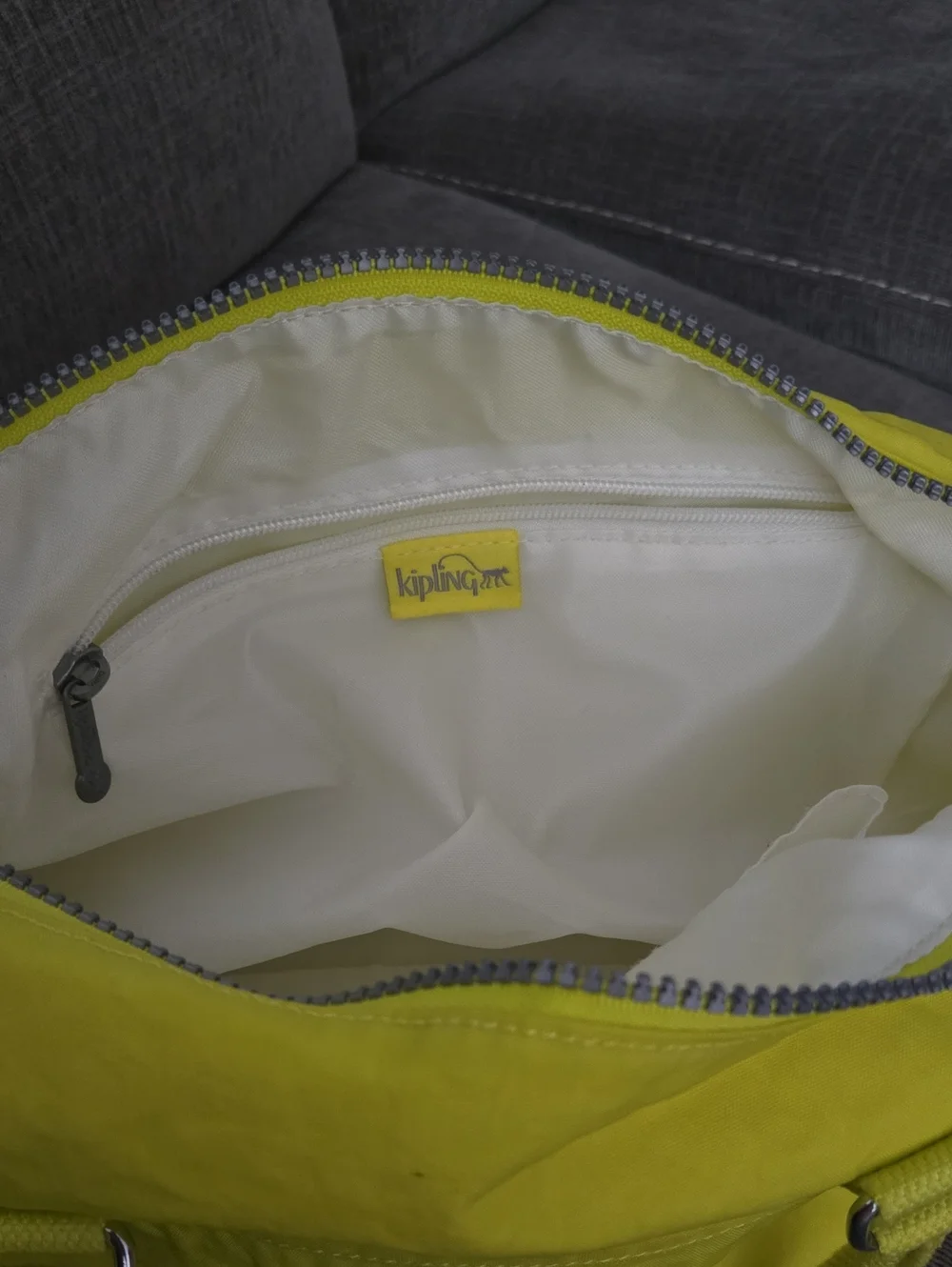 Kipling Yellow Satchel with Monkey Keychain